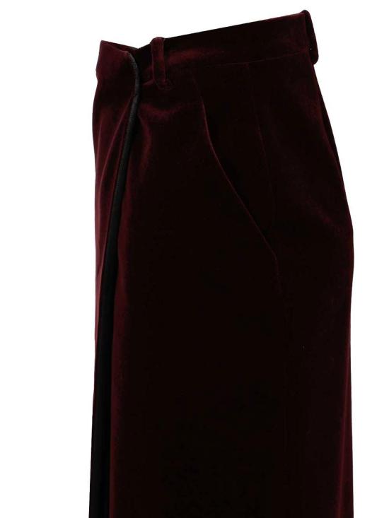 25FW 생로랑 미디 스커트 826769Y615W6500 Dark Red - SAINT LAURENT