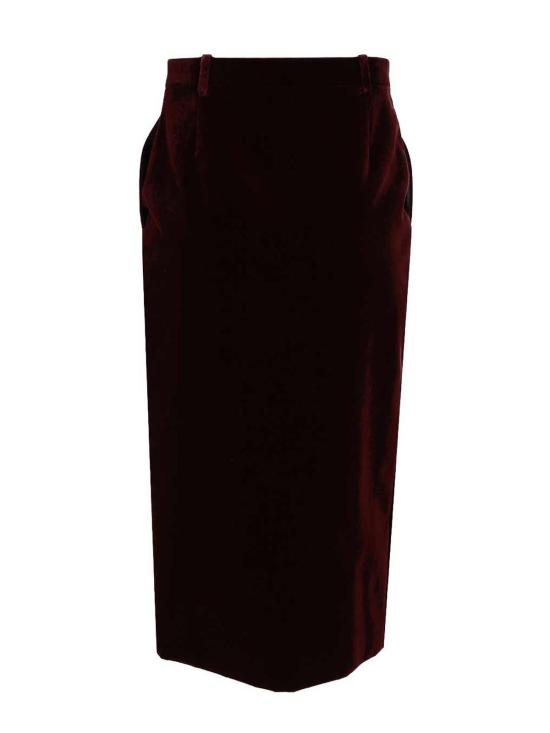 25FW 생로랑 미디 스커트 826769Y615W6500 Dark Red - SAINT LAURENT