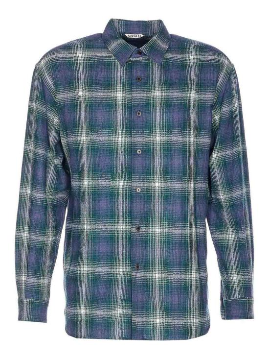  오라리 셔츠 A25AS01WNFORESTGREEN Blue