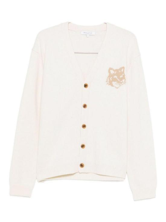 25FW 메종키츠네 폭스 헤드 인타르시아 메리노 가디건 PM00509KM03290395 Beige