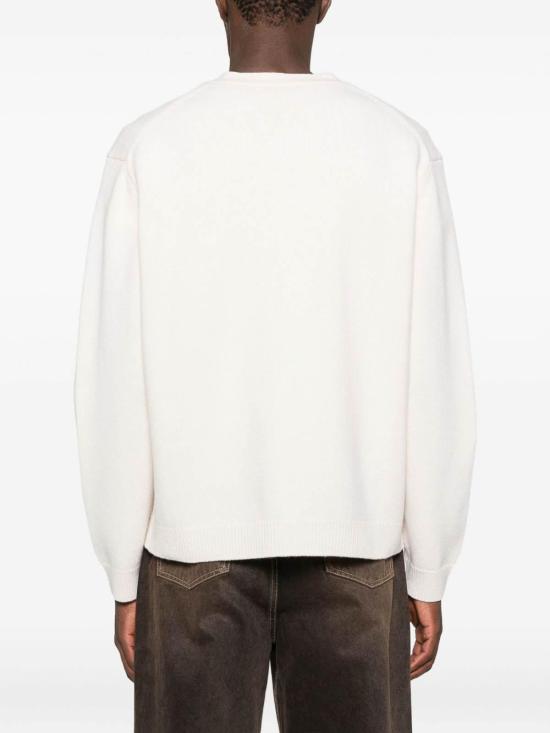 25FW 메종키츠네 폭스 헤드 인타르시아 메리노 가디건 PM00509KM03290395 Beige - MAISON KITSUNE