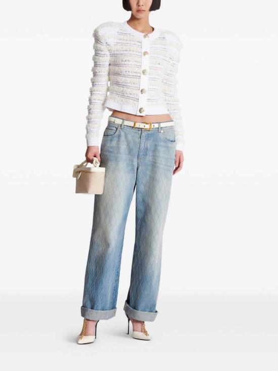  발망 가디건 FF1KL131KI740FA White - BALMAIN