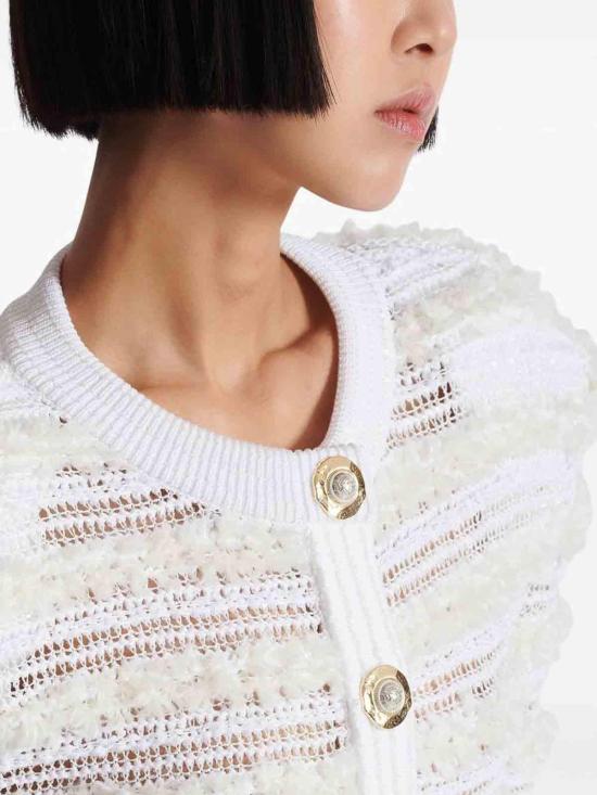  발망 가디건 FF1KL131KI740FA White - BALMAIN