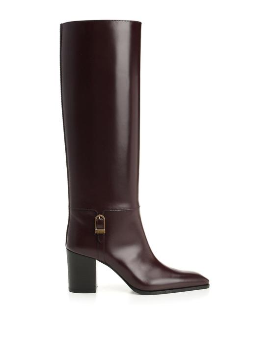  생로랑 스무스 레더 롱부츠 스무스 가죽 부츠 818207AAEHR6033 Dark Red