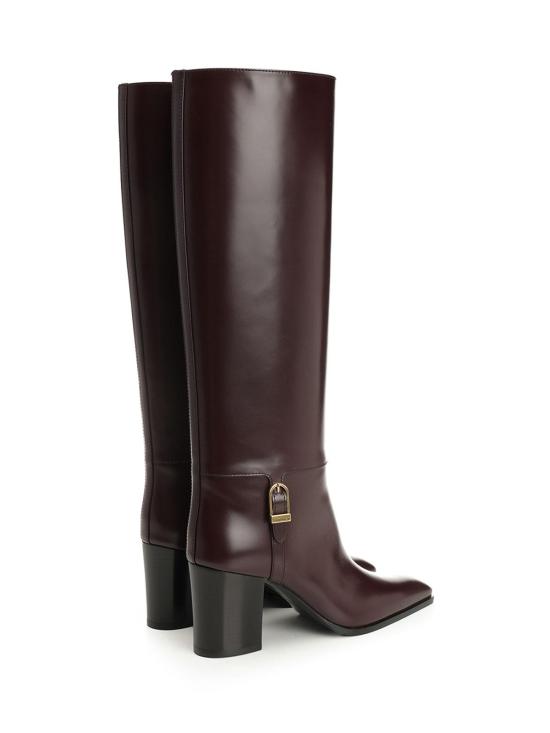  생로랑 스무스 레더 롱부츠 스무스 가죽 부츠 818207AAEHR6033 Dark Red - SAINT LAURENT