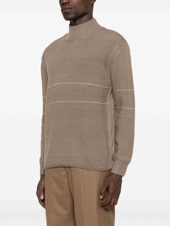 25FW 엠포리오 아르마니 스웨터 EM002024AF18103U6189 Brown - EMPORIO ARMANI