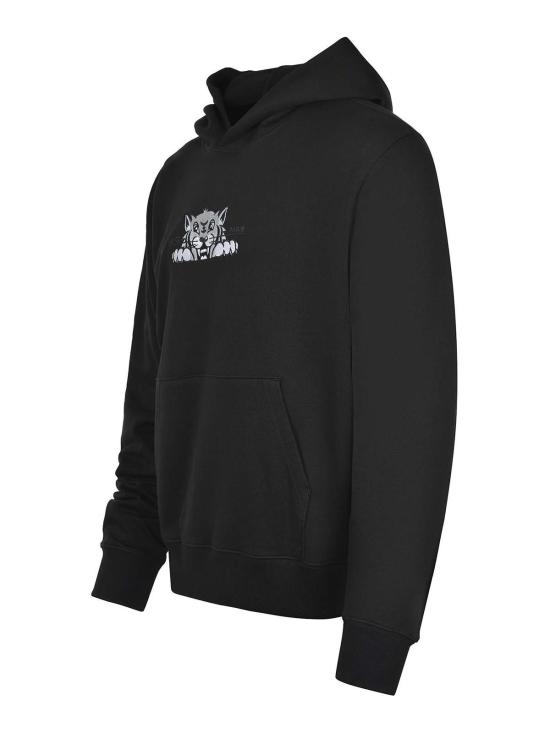  겐조 해피 타이거 자수 후드 티셔츠 FF65HO2534MF99J Black - KENZO