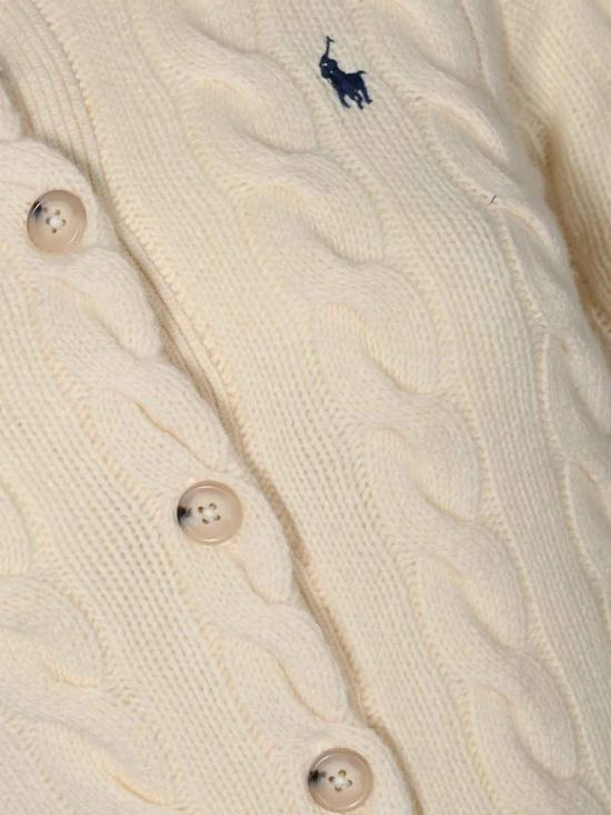  폴로 랄프로렌 로고 자수 크루넥 가디건 211972104002 White - POLO RALPH LAUREN