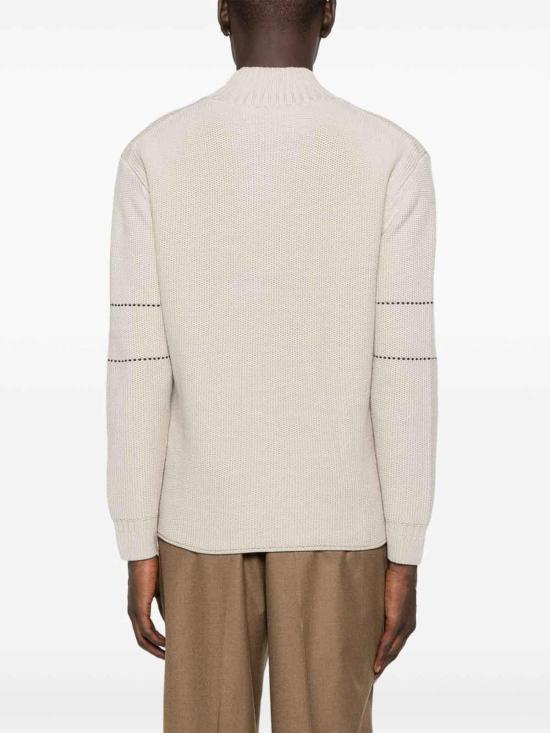 25FW 엠포리오 아르마니 스웨터 EM002024AF18103U1156 Beige - EMPORIO ARMANI