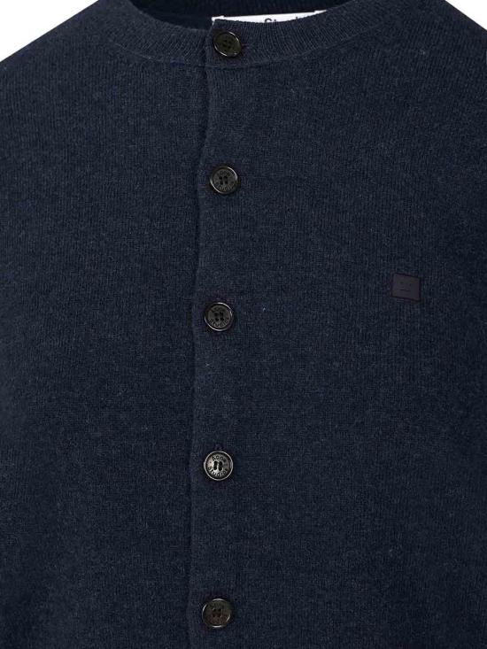 25FW 아크네 스튜디오 로고 페이스 패치 가디건 A60634AHE Black - ACNE STUDIOS