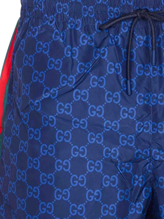 25FW 구찌 프린트 포플린 테크 스윔 쇼츠 815602XHAJ34735 Blue - GUCCI