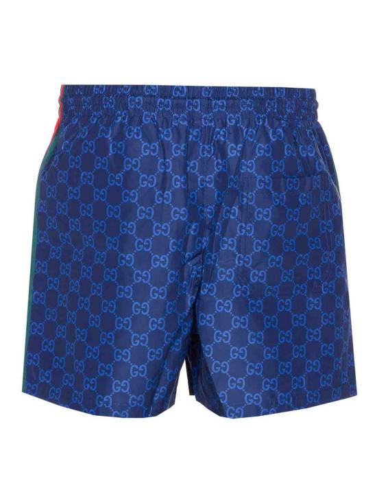 25FW 구찌 프린트 포플린 테크 스윔 쇼츠 815602XHAJ34735 Blue - GUCCI