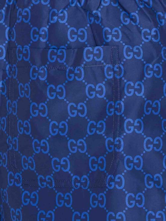 25FW 구찌 프린트 포플린 테크 스윔 쇼츠 815602XHAJ34735 Blue - GUCCI