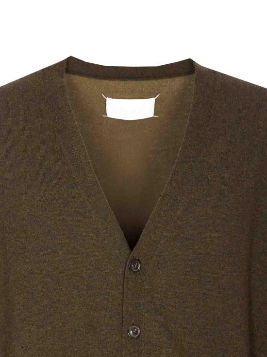 25FW 마르지엘라 V넥 가디건 S67HP0034M13177004F Green - MAISON MARGIELA