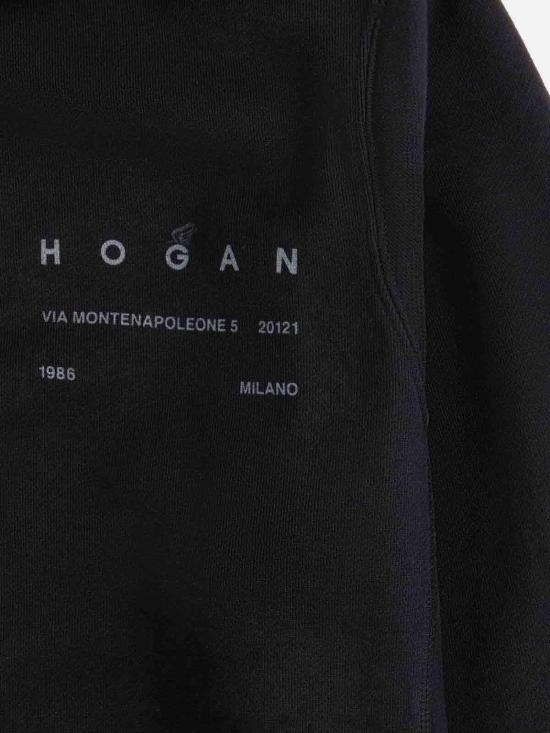 25FW 호간 후드 티셔츠 KQMB551203TXUYB999 Black - HOGAN