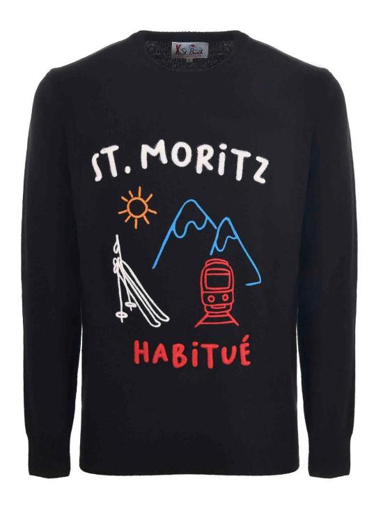 25FW 세인트바쓰 스웨터 HERON02973I Black