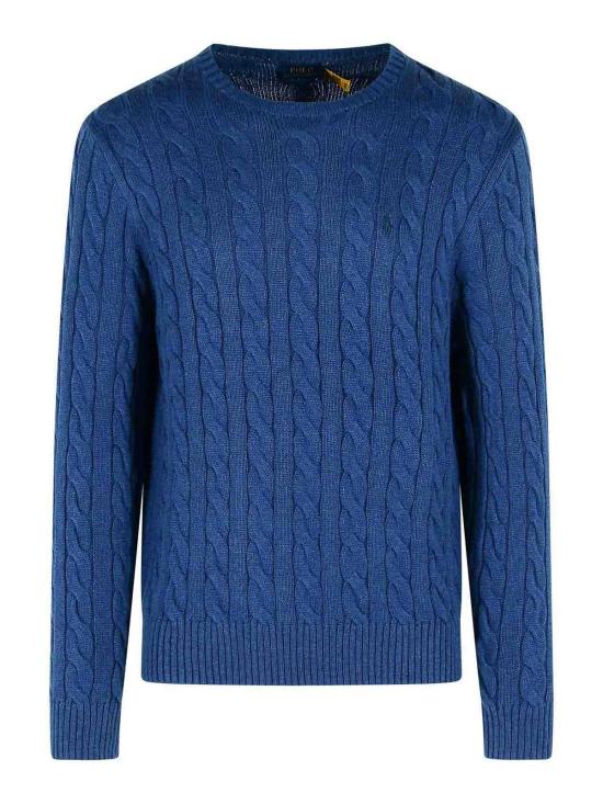  폴로 랄프로렌 로고 자수 케이블 니트 스웨터 710775885532 Blue