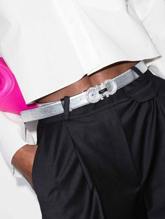 25FW 살바토레 페라가모 레귤러 벨트 23B727746845010 Silver - SALVATORE FERRAGAMO