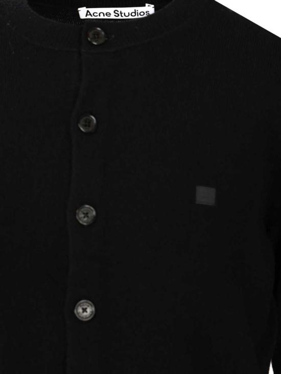 25FW 아크네 스튜디오 로고 페이스 패치 가디건 A60634900 Black - ACNE STUDIOS