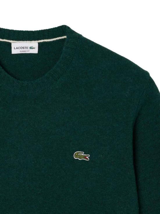 25FW 라코스테 크루넥 스웨터 AH2916YZP Dark Green - LACOSTE