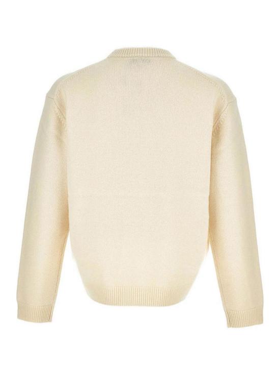 25FW 메종키츠네 폭스 헤드 인타르시아 메리노 스웨터 PM00816KM03290395 Beige - MAISON KITSUNE