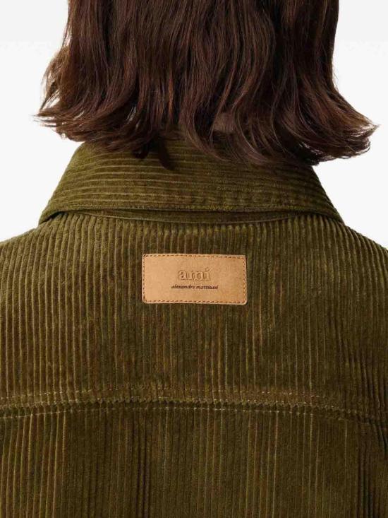  아미 코듀로이 벨벳 사이드 슬릿 오버셔츠 USH793CO0131298 Brown - AMI