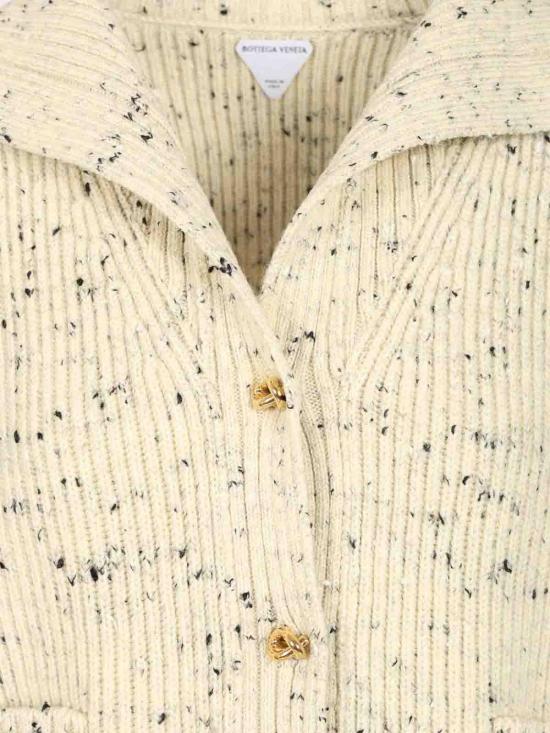 25FW 보테가베네타 잉글리시 울 리브 가디건 838107V5LV09317 Beige - BOTTEGA VENETA