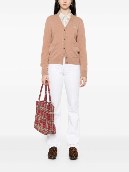  메종키츠네 베이비 폭스 램스울 박시 가디건 PW00501KT10060054 Camel - MAISON KITSUNE