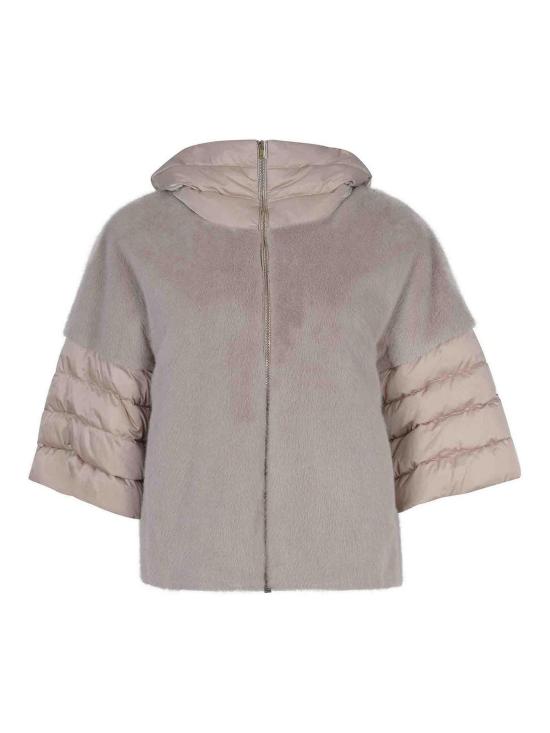  에르노 새틴 & 레이디 얼터너티브 퍼 케이프 다운 자켓 PI002132D12170Z1985 Yellow