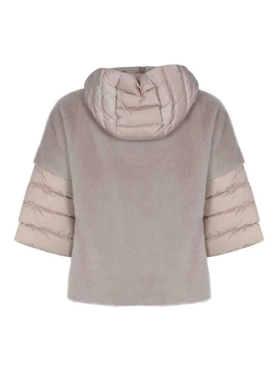  에르노 새틴 & 레이디 얼터너티브 퍼 케이프 다운 자켓 PI002132D12170Z1985 Yellow - HERNO