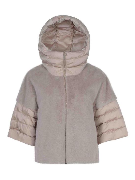  에르노 새틴 & 레이디 얼터너티브 퍼 케이프 다운 자켓 PI002132D12170Z1985 Yellow - HERNO