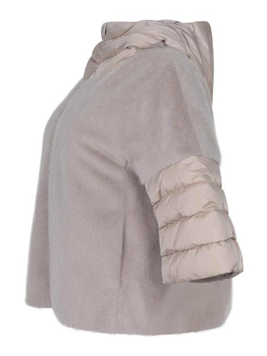  에르노 새틴 & 레이디 얼터너티브 퍼 케이프 다운 자켓 PI002132D12170Z1985 Yellow - HERNO