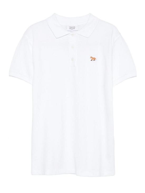  메종키츠네 베이비폭스 오버사이즈 폴로 티셔츠 OW00207KP0001P100 White