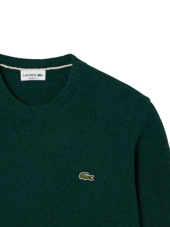 25FW 라코스테 크루넥 스웨터 AH2916YZP Green - LACOSTE