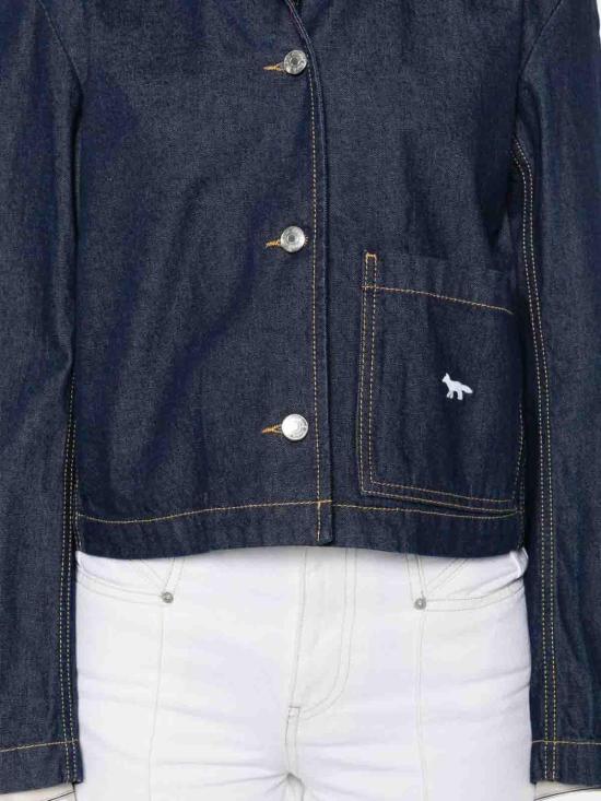  메종키츠네 데님 크롭 자켓 PW02142WW0081P470 Blue - MAISON KITSUNE
