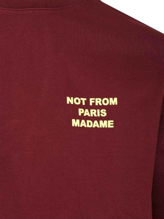 25FW 드롤드무슈 반팔 티셔츠 ITS203CO002WN Dark Red - DROLE DE MONSIEUR