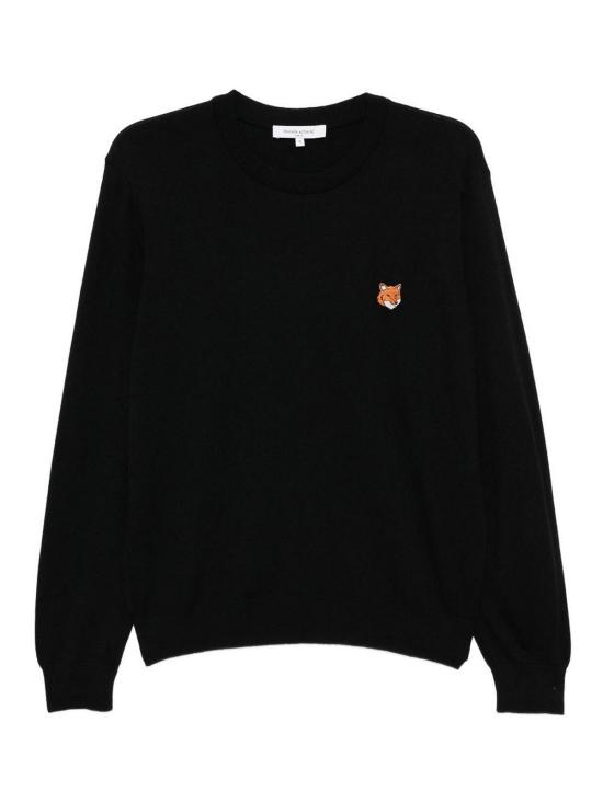 25FW 메종키츠네 폭스 헤드 메리노 레귤러 스웨터 PM00801KT1181P199 Black