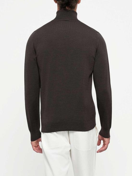 26FW 라코스테 메리노 울 터틀넥 스웨터 AH1959SKB Brown - LACOSTE