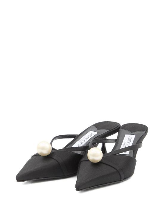 25FW 지미추 뮬/슬리퍼 SANAMULE50AODBLACKWHITE Black - JIMMY CHOO