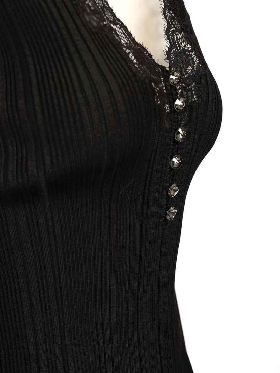 25FW 셀프 포트레이트 민소매 티셔츠 AW25042TBBLACK Black - SELF PORTRAIT