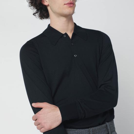 25FW 존스메들리 긴팔 티셔츠 DORSETWO Black - JOHN SMEDLEY