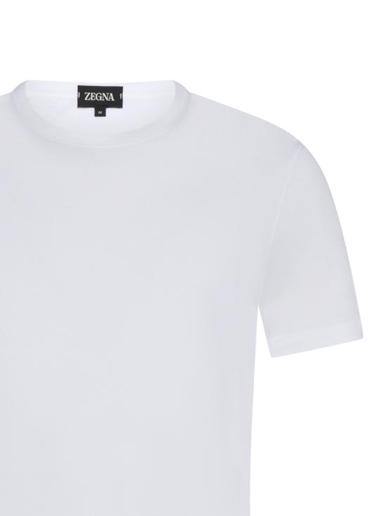25FW 에르메네질도제냐 반팔 티셔츠 N3M201840 100 White - ERMENEGILDO ZEGNA