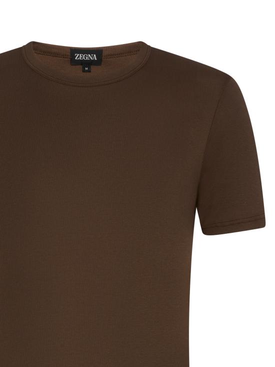 25FW 에르메네질도제냐 반팔 티셔츠 N3M201840 252 Brown - ERMENEGILDO ZEGNA