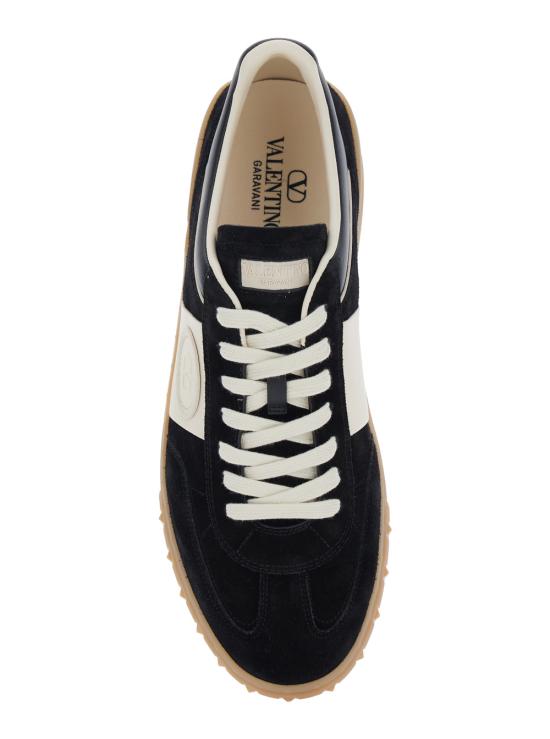 26SS 발렌티노 가라바니 크러스트 레더 나일론 업빌리지 로우 탑 스니커즈 8Y2S0H77LALCHQ Black - VALENTINO GARAVANI