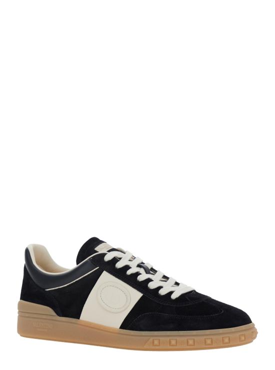 26SS 발렌티노 가라바니 크러스트 레더 나일론 업빌리지 로우 탑 스니커즈 8Y2S0H77LALCHQ Black - VALENTINO GARAVANI