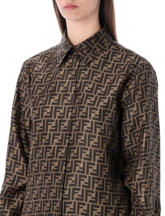 26SS 펜디 실크 셔츠 FS8107A8G3 F118W TOBACCO - FENDI