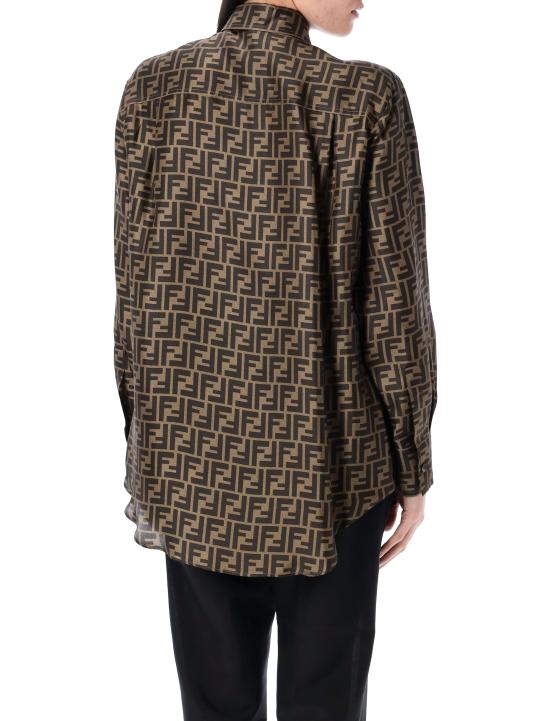 26SS 펜디 실크 셔츠 FS8107A8G3 F118W TOBACCO - FENDI