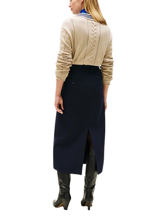 25FW 타미힐피거 미디 스커트 WW0WW47497 C1G Blue - TOMMY HILFIGER