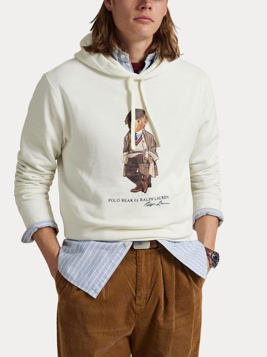 25FW 랄프 로렌 레귤러 핏 후드 티셔츠 710980306 001 White - RALPH LAUREN