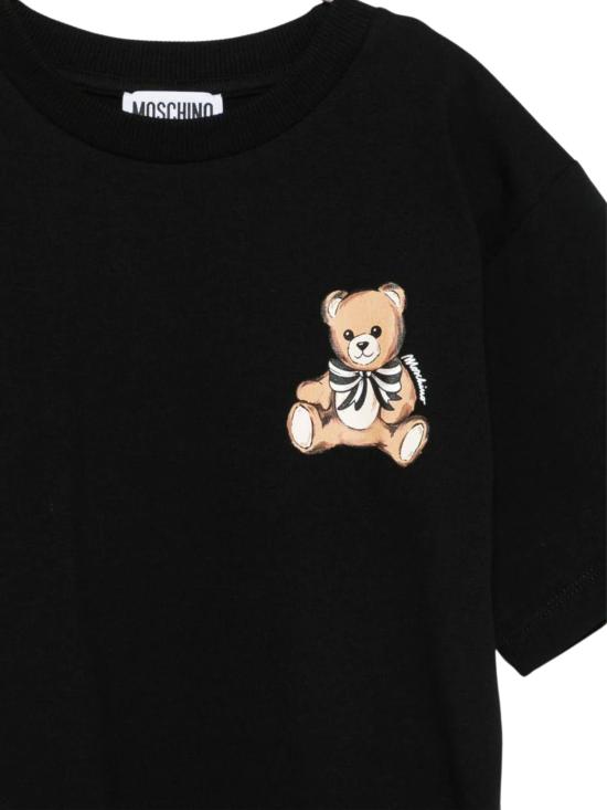 25FW [키즈] 모스키노 티셔츠 HKM060 LBA1160100 Black - MOSCHINO